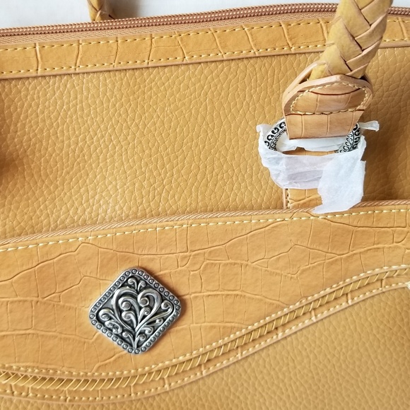 Coldwater Creek Tan Faux Leather Briefcase NWOT - Picture 2 of 8